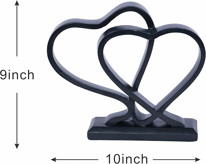 Heart Sculpture for Living Room Decor Heart Decoration Gift for Her and Him Love Wedding Anniversary Couples Gift Modern Heart Statue for Home Coffee Table Dining Table Centerpiece Birthday Gift-Ruum Studio Home