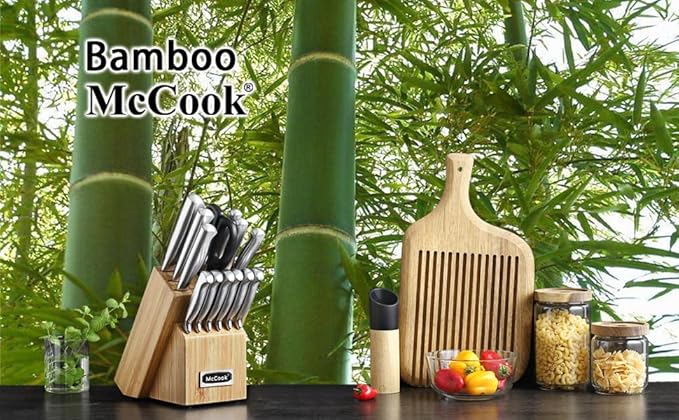 McCook® Knife Sets,German Stainless Steel Knife Block Sets with Built-in Sharpener-Ruum Studio Home
