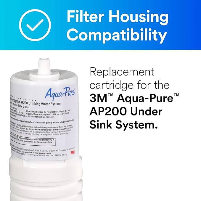 3M Aqua-Pure Under Sink Replacement Water Filter Cartridge AP217, for use in AP200 System (2-pack)-Ruum Studio Home
