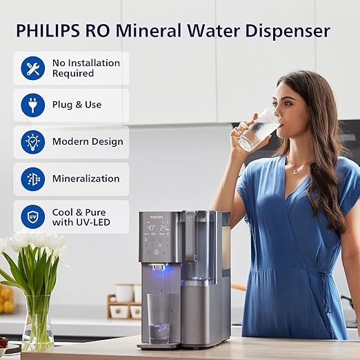 Reverse Osmosis Water Filter Countertop, Philips 40ยฐF Cold Water Countertop RO System 6 Stage Filtration with UV Light, Instant Boiling Water 6 Temperature Settings NSF/ANSI 372 Certified, TDS Monitor-Ruum Studio Home