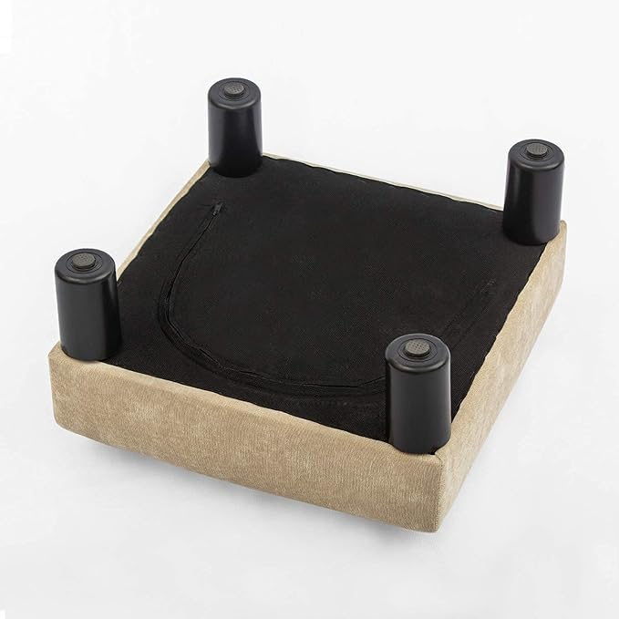 Joveco Small Foot Rest Stool Ottoman, 15" Fabric Square Footstool Upholstered Footrest for Chair, Under Desk, Office, Living Room, Wheat-Ruum Studio Home