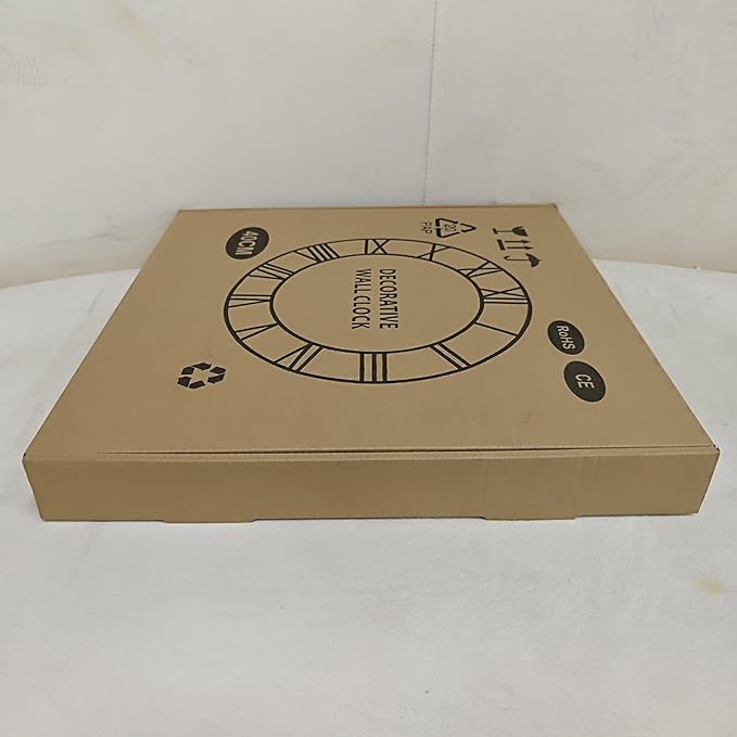 Large Wall Clock for Living Room Decor - 40cm/ 16 Inches Silent Non-Ticking Metal Wall Clocks Battery Operated, Vintage Decorative Modern Wall Clock for Bedroom, Office, Farmhouse Decor