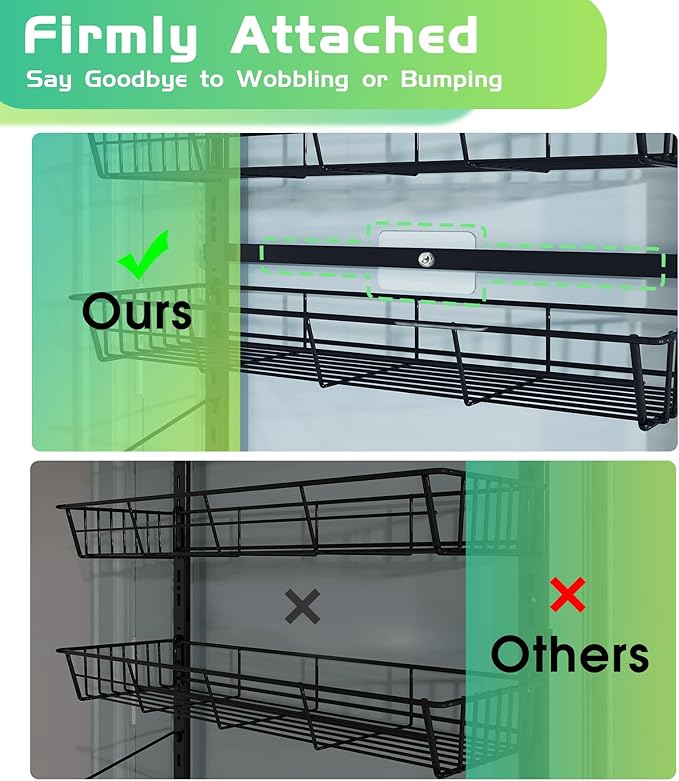 10-Tier Over The Door Pantry Organizer, Pantry Organization and Storage, Black Metal Hanging Adjustable Basket, Wall Spice Rack Seasoning Shelves, Home & Kitchen Essentials-Ruum Studio Home