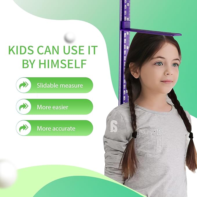 Growth Chart for Wall, Children Height Measurement,3D Removable Growth Height Chart,Splicing Height Ruler for Kids Baby Nursery 79 inch (Purple)-Ruum Studio Home