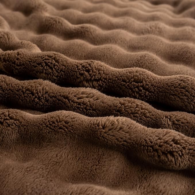 YUSOKI Luxury 3D Bubble Throw Blanket 2lb,All Ages,Home Decoration, (Brown,50 * 60inches)-Ruum Studio Home