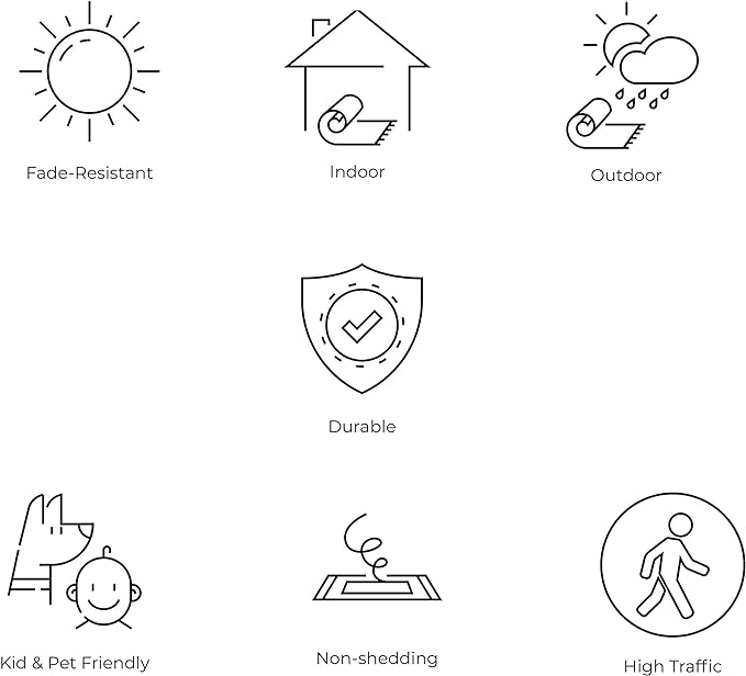 JONATHAN Y Vintage Filigree Indoor Outdoor Round Area Rug 6 Ft Black/Gray, Charleston Textured Weave for Backyard, Patio, Porch, Easy-Cleaning, High Traffic, Pet-Friendly, Non-Shedding (SMB106G-6R)-Ruum Studio Home