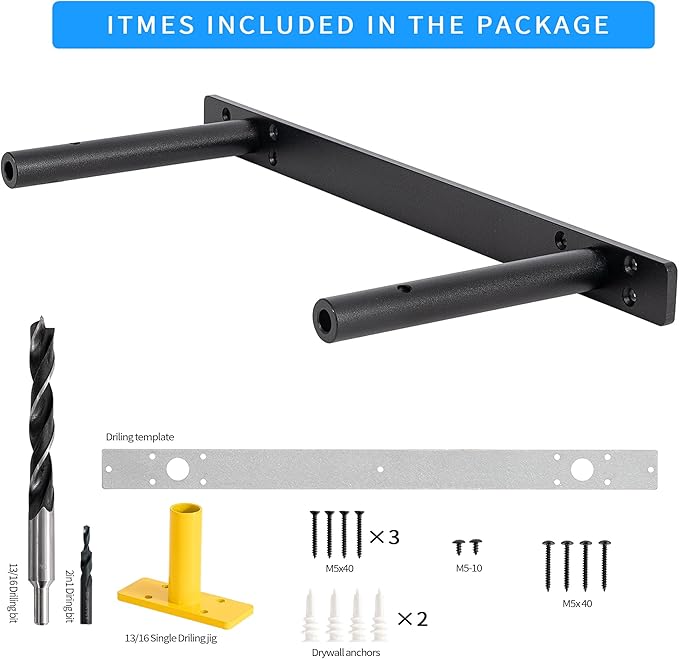 Heavy-Duty Floating Shelf Bracket, Hidden Shelf Bracket for Mantel, if Installed on Studs, Maximum Load of 210 pounds, Hidden Bracket 16 inches (with Ease kit)-Ruum Studio Home