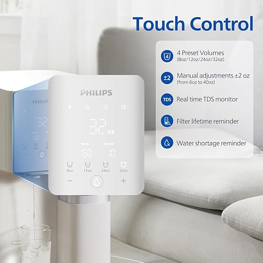 Reverse Osmosis Water Filter Countertop, Philips 6-Stage RO System Water Filtration Purifier with Aquaporin Inside and 2 Portable Pitchers, NSF/ANSI 372 Certified, Reduce TDS Lead-Ruum Studio Home