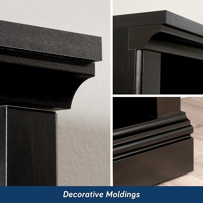 Sauder Miscellaneous Storage 5 Bookcase/Book Shelf, L: 35.28" x W: 13.23" x H: 69.76", Estate Black-Ruum Studio Home