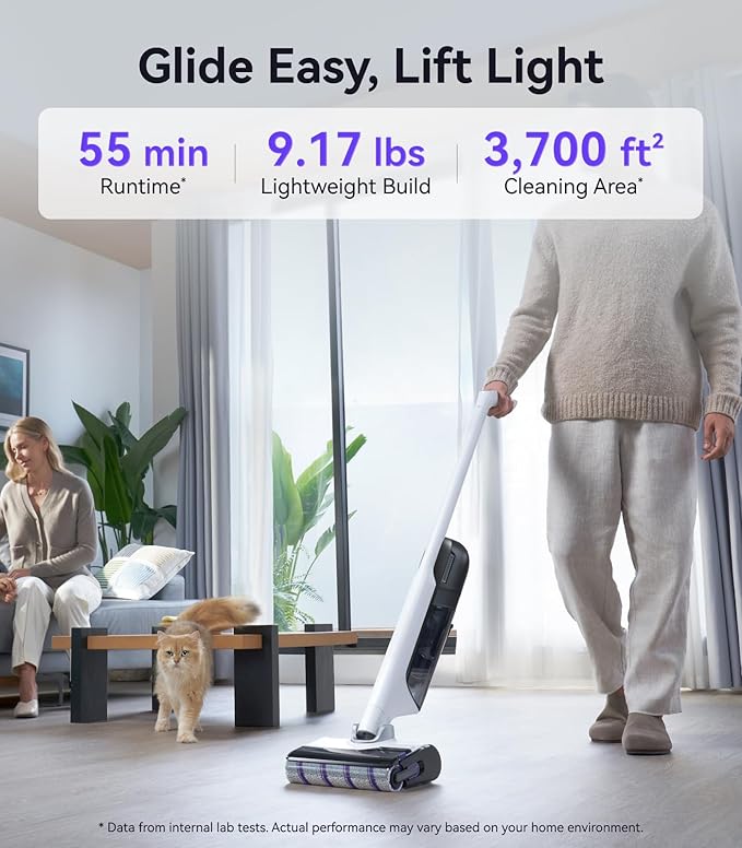 NARWAL S30 Wet Dry Vacuum Cleaner with 20000Pa Suction, 176°F Self-Cleaning, Heated Drying, Disposable Waste Bag, Tangle-Free, Cordless Vacuum Mop for Hard Floors & Edge Cleaning, Easy to Use-Ruum Studio Home