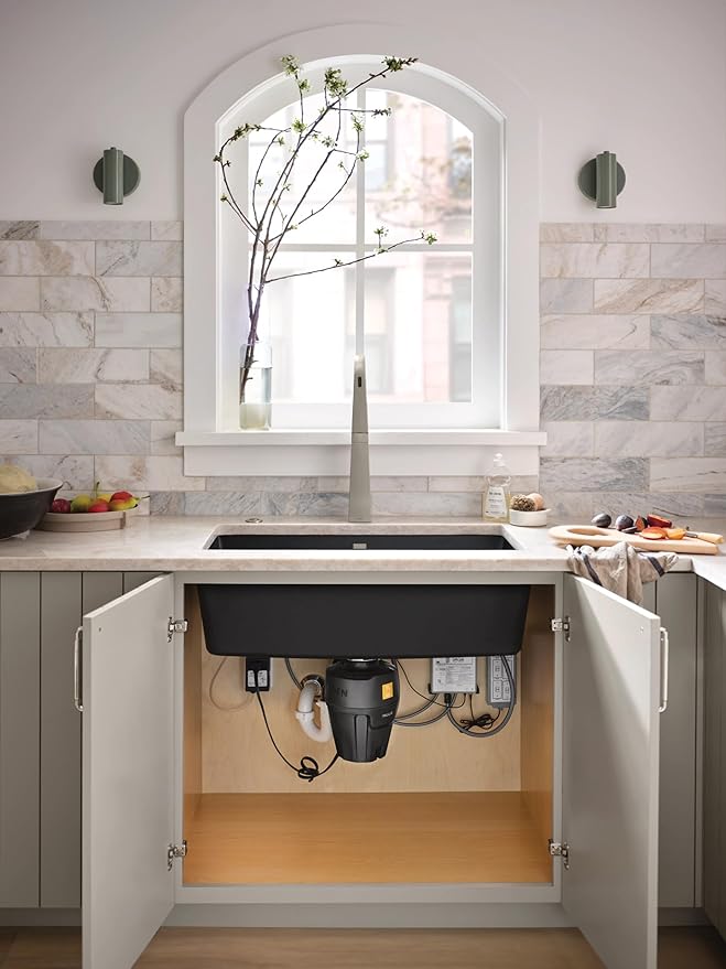 Moen Black EX Series Host Series 3/4 Horsepower Improved Installation Garbage Disposal, EX75C-Ruum Studio Home