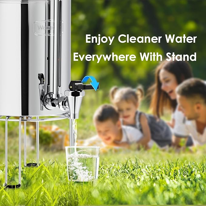 Waterdrop Water Filter Stainless Steel Stand, with Rubberized Non-Skid Feet, Replacement for Berkey® Water Filter System, King Tank Gravity-fed Water Filter System-Ruum Studio Home