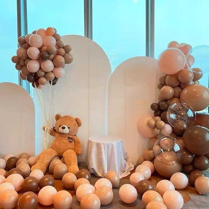 130pcs Coffee Brown Balloons Different Sizes 18" 12" 10" 5" Tan Latex Balloon Garland Arch Kit for Birthday Baby Shower Graduation Wedding Gender Reveal Anniversary Party Decorations-Ruum Studio Home