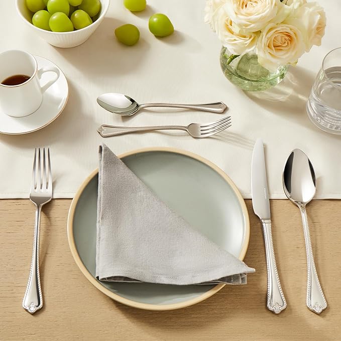 KINGSTONE Silverware Set, 40-piece 18/10 Stainless Steel Flatware Set Cutlery Set for 8, for Kitchen, Home, Wedding, Party, Mirror Polished and Dishwasher Safe, Featured Gifts-Ruum Studio Home