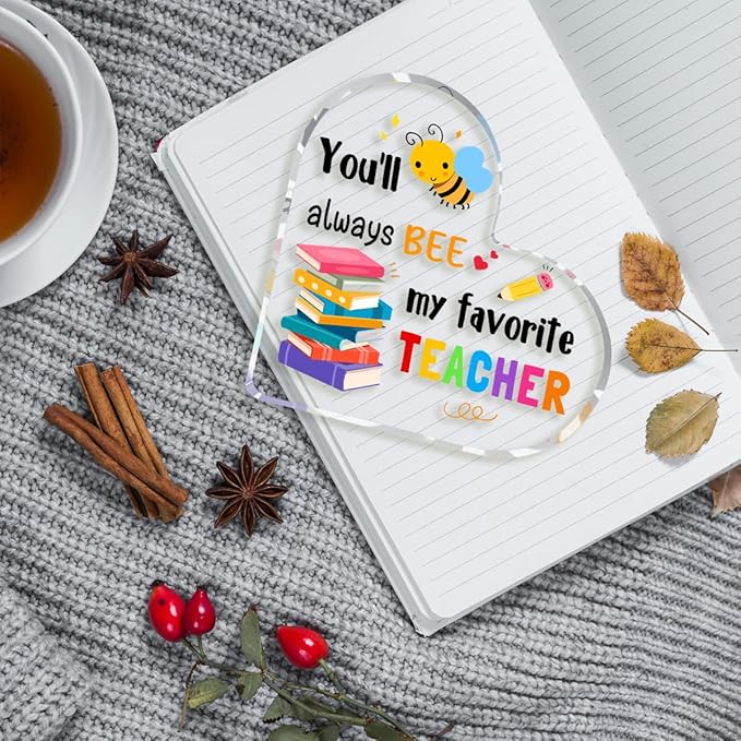 Teachers Day Graduation Season Opening Season Gifts Teacher Gifts Teacher Appreciation Gifts Best Teacher Gifts for Women Acrylic Heart for Her Coworker Friend Principal Educator Birthday Christmas-Ruum Studio Home