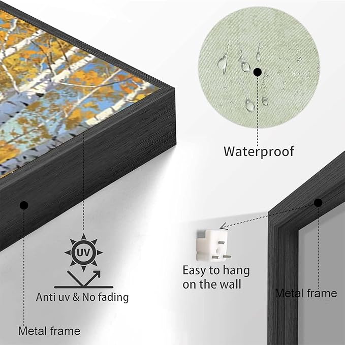 Poplar trees beside the blue sky and white clouds are suitable for living rooms bedrooms and offices Landscape posters and wall paintings-Ruum Studio Home