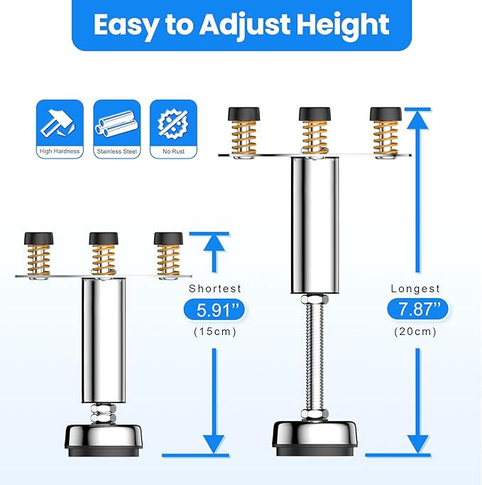 Garbage Disposal Support, Adjustable Spring Shock Absorber Bracket (5.91-7.87 inches), Holds Up tp 440lbs, Stainless Steel Noise Reduction Installation Kit-Ruum Studio Home