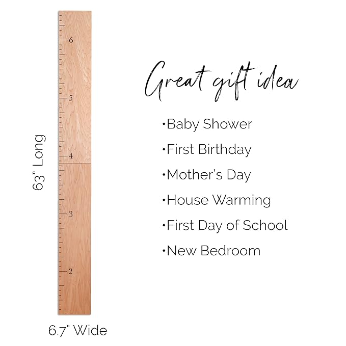 Wood Growth Chart for Wall - Growth Chart Wood Growth Chart for Kids Wooden Ruler Growth Chart Child Height Wall Chart Grow Chart for Wall Kids Wall Ruler Height Chart-Modern Natural-Ruum Studio Home