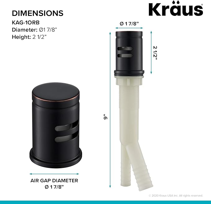 KRAUS Dishwasher Air Gap in Oil Rubbed Bronze, KAG-1ORB-Ruum Studio Home