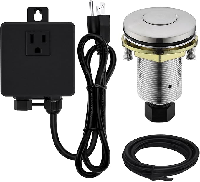 Garbage Disposal SinkTop Air Switch Kit with Stainless Steel Button,Brushed Nickel-Ruum Studio Home