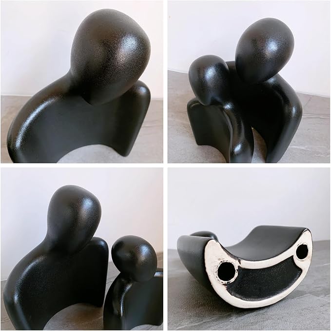 Hugging Couple Statues Ceramic Lover Figurine Embrace Characters-Ruum Studio Home