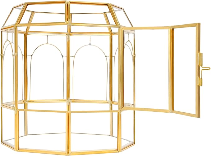 Large Glass Terrarium Handmade, Centerpiece Display Box Gift Planter Containers Indoor Terrariums House for Succulent Cacti Air Plants Miniature Fairy Garden-Ruum Studio Home