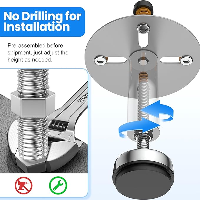 Garbage Disposal Support, Adjustable Spring Shock Absorber Bracket (5.91-7.87 inches), Holds Up tp 440lbs, Stainless Steel Noise Reduction Installation Kit-Ruum Studio Home