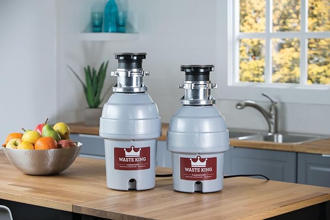 Waste King Batch Feed Garbage Disposal for Kitchen Sink with Power Cord, L-5000TC-Ruum Studio Home