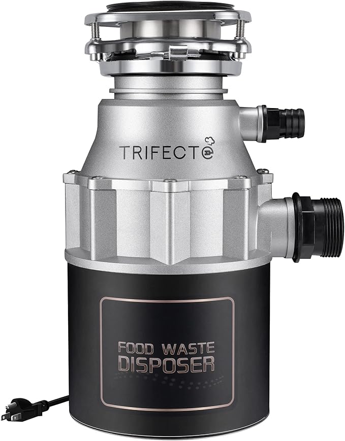 Trifecte Garbage Disposals with Power Cord, Coutinuous Feed Food Waste Disposal with Sound Reduction (EM 200)-Ruum Studio Home