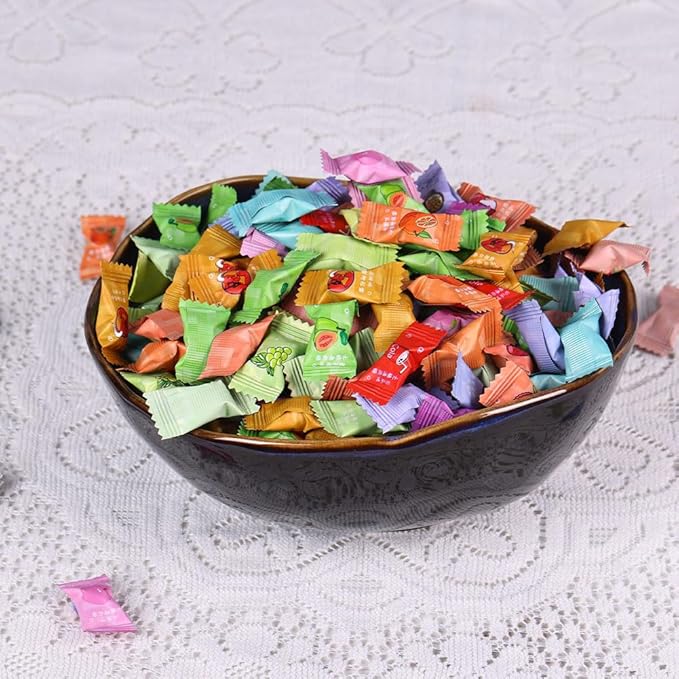 Blue Ceramic Decorative Pottery Key Bowl, Candy Dish, Salad Bowl, Small Jewelry Trinket Dish for Bedroom, Centerpiece, Bedside Table, Living Room Decor (8 inch)-Ruum Studio Home