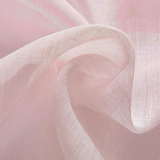 Joydeco Sheer Curtains for Living Room, Beige Curtains 90 Inches Long 2 Panels Set, Window Curtains Privacy Assured with Light Filtering(W52 x L90 Inch,Tapioca)-Ruum Studio Home