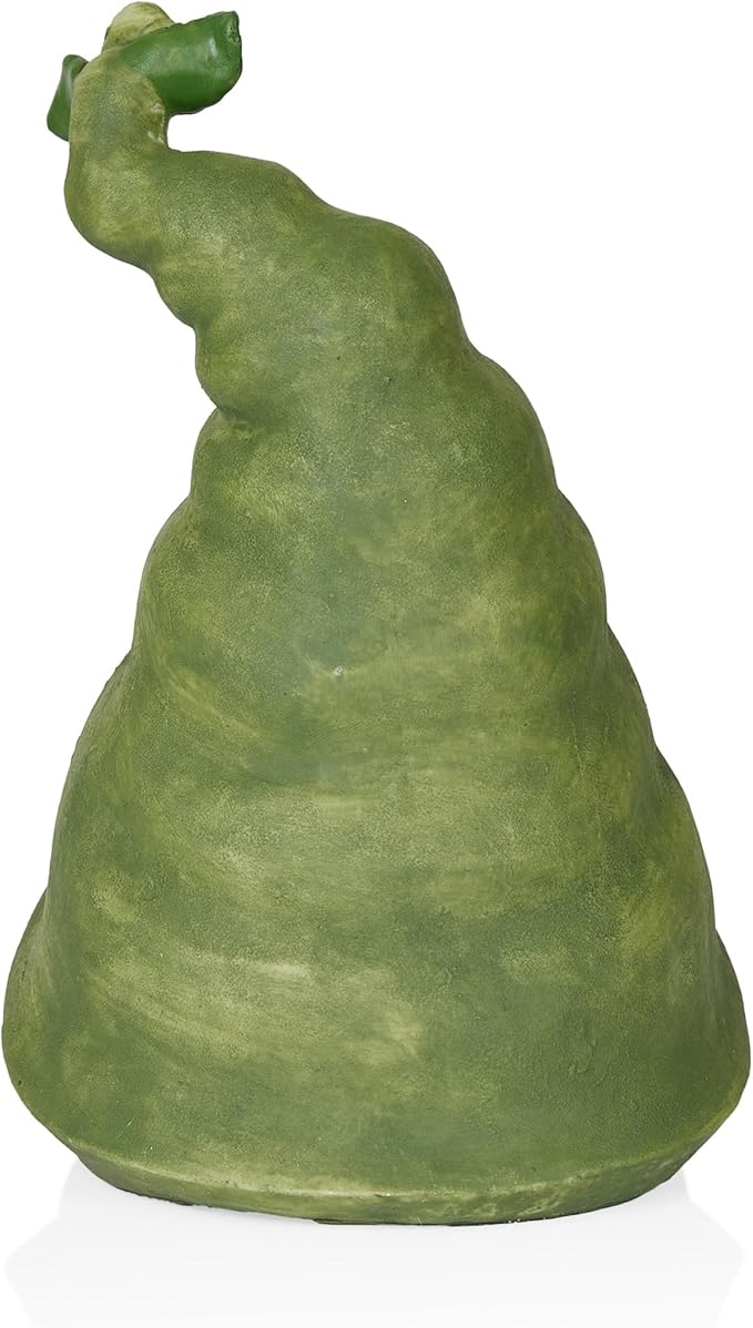 Alpine Corporation - 10" Tall Outdoor Garden Gnome Decor - Gnome Head with Rope Beard and Flower on Green Hat – Durable Lawn Scupture, Ideal for Patio, Deck, & Yard-Ruum Studio Home