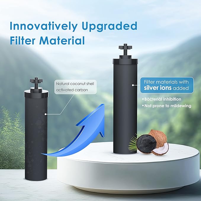 Waterdrop Upgrade NSF/ANSI 372 Certified Water Filter, Silver Ions Added, Replacement for Berkey® BB9-2® Black Filters, Berkey® Gravity Water Filter System and Waterdrop King Tank Series-Ruum Studio Home