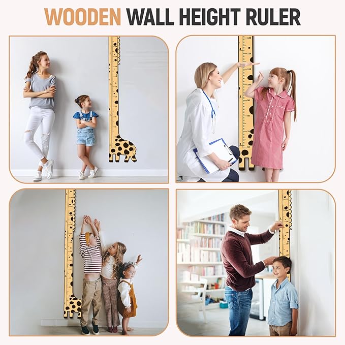 Wooden Growth Chart for Kids,Giraffe Height Chart for Boy Girls,Measuring Board for Kids Height,for Child's Room,Nursery Decor Decoration Wall Art (giraffe)-Ruum Studio Home