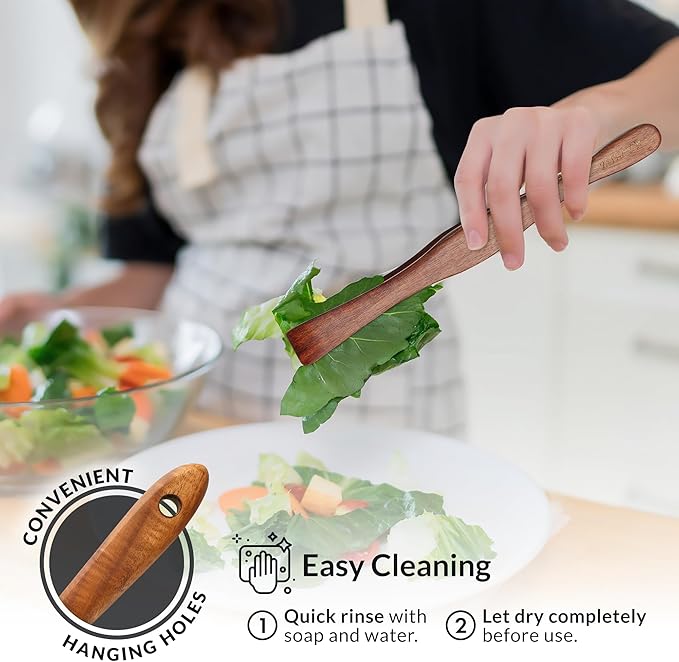 Zulay Kitchen 30-Piece Teak Wooden Utensils - Natural Teak Cooking Utensils with Premium Gift Box - Non-Stick Wooden Spoons - Kitchen Gift Set - Comfortable Grip-Ruum Studio Home