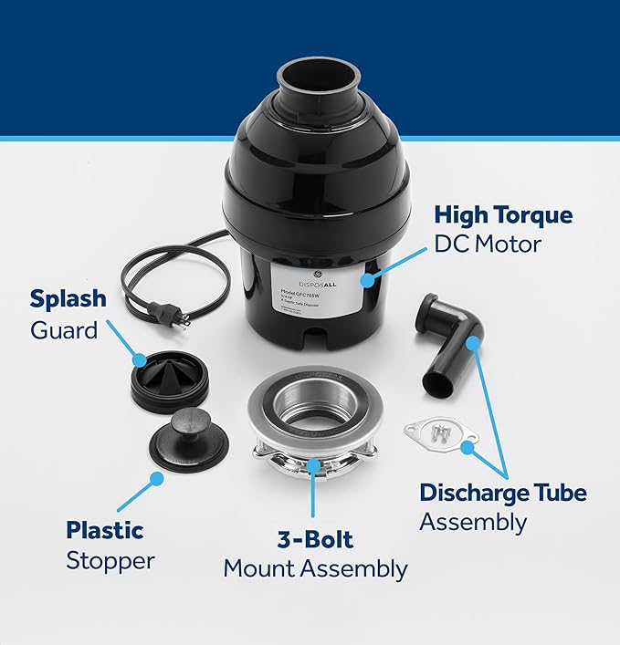 GE GFC765W Disposer, Black-Ruum Studio Home