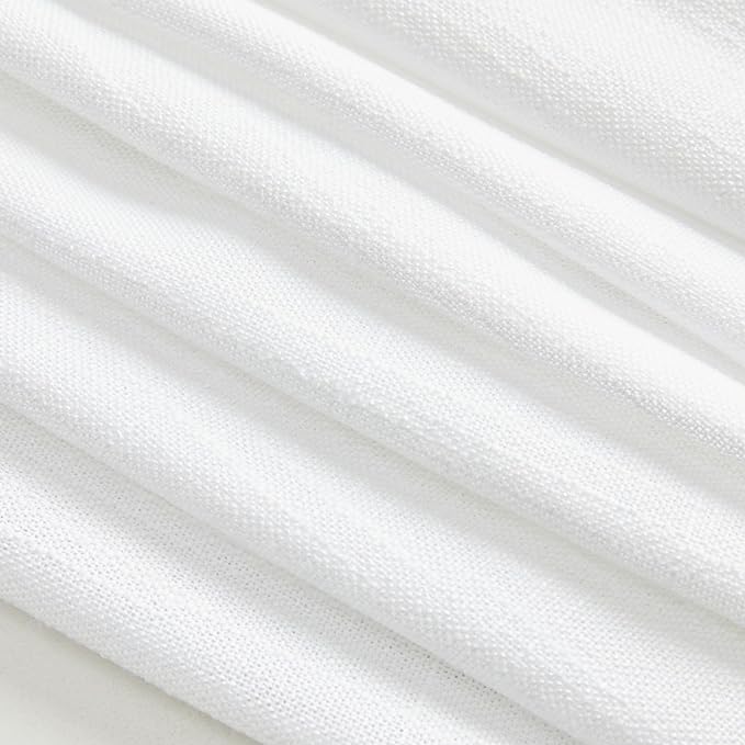 MYSKY HOME Short Curtains for Bedroom Small Windows, Light Filtering Sheer Drapes Boho Decor Country Style Kitchen Bathroom Panels Set, Light Filtering Privacy Blind, 50x54, White, 2 Pieces-Ruum Studio Home