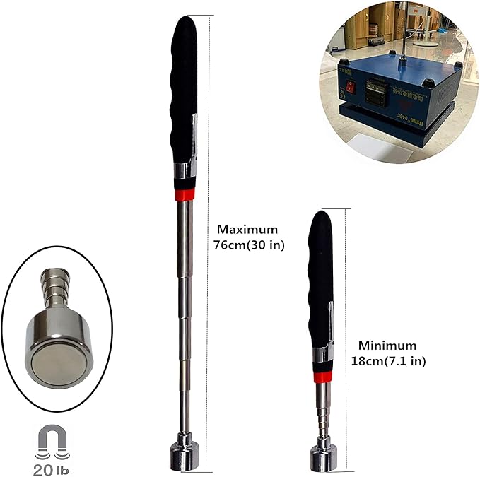 Telescoping Heavy Magnetic pickup Tool 41" long 35lb,25lb,20lb, 16lb suction magnets tools magnet pen pick up sticks enhanced retractable multi-tool pickup tool christmas gifts for men mens husband-Ruum Studio Home