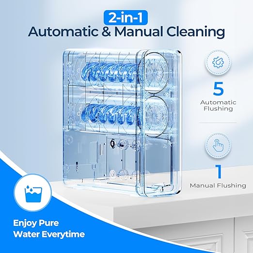 Ecoviva Under Sink Reverse Osmosis System, 8-Stage Water Filtration System, 600 GPD Water Purifier, Fast Dispense, 2.5:1 Pure to Drain, Easy Installation, Reduce PFAS, NSF/ANSI 58 Certified-Ruum Studio Home
