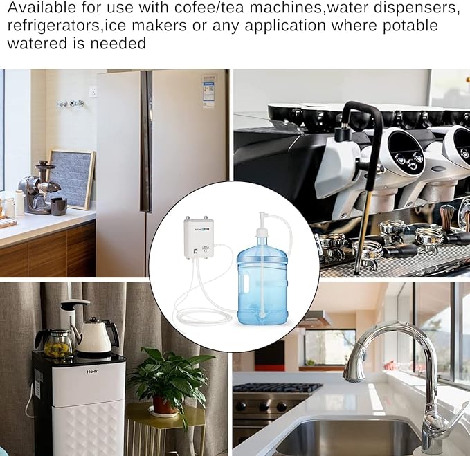 Bottle Water Dispenser Pump System Self-Priming 110V AC US Plug Drinking Water Pump Single Tube Food Grade Suitable for Coffee/Tea Maker, Water Dispenser, Refrigerator, Ice Maker-Ruum Studio Home