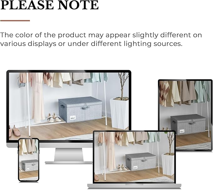 GRANNY SAYS Fabric Storage Bin with Lid, Decorative Storage Box, Extra Large Storage Baskets, Closet Organizer, Gray, 1-Pack-Ruum Studio Home