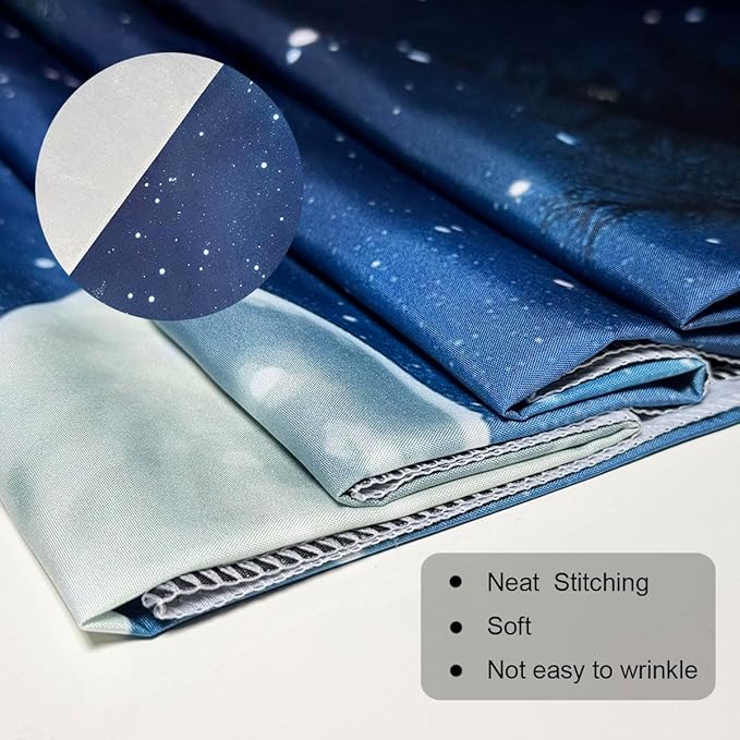 keowhsf Forest Galaxy Tapestry for Bedroom Ceiling - Starry Night Sky with Moon and Trees, Blue Aesthetic Wall Hanging, Milky Way Landscape Backdrop for Living Room and Dorm Decor-Ruum Studio Home