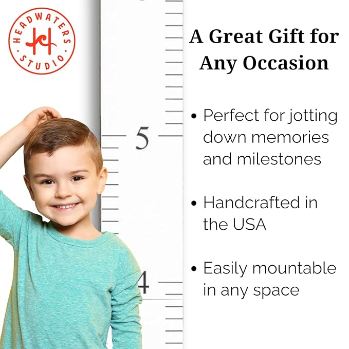 Wooden Ruler Growth Chart for Kids, Boys and Girls - Height Chart & Height Measurement for Wall - Kids Nursery Wall Decor and Room Hanging Wall Decor - Love Grows Here - White-Ruum Studio Home