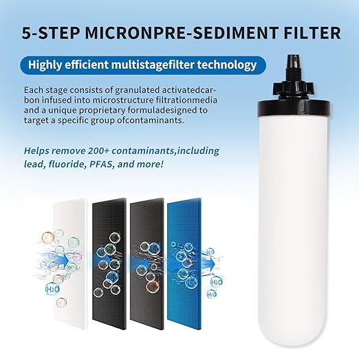 2 PCS 7 inch ceramic water filter Candle,7'' water filter replacement filters with Activated Carbon for Countertop Gravity Water Filter System,Water Cooler Filtration Systems-Ruum Studio Home
