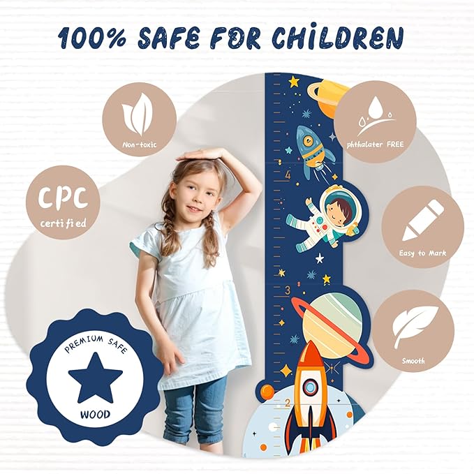 Personalized Name Growth Chart for Wall, Space Height Measurement for Wall, Children Height Chart Ruler, Portable 3D Removable Growth Chart, Wall Height Measurement for Kids-Ruum Studio Home