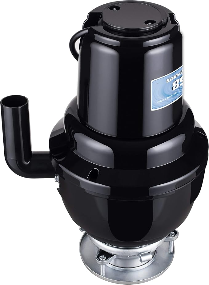 Waste Maid 10-US-WM-658-3B Garbage Disposal Anti-Jam Stainless Steel Food Waste Grinding System, 1-1/4 HP Premium, Black-Ruum Studio Home
