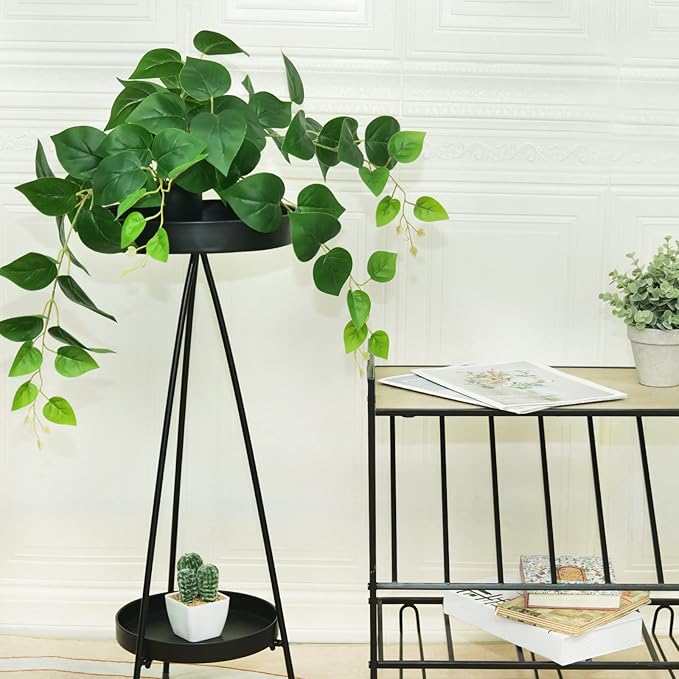 Tiita 1 Pack Fake Plants Artificial Scindapsus Aureus in Pots, Realistic Fake Greenery Potted Plants for Home Office Desk Window Sill Bathroom Bedroom Outdoor Indoor-Ruum Studio Home