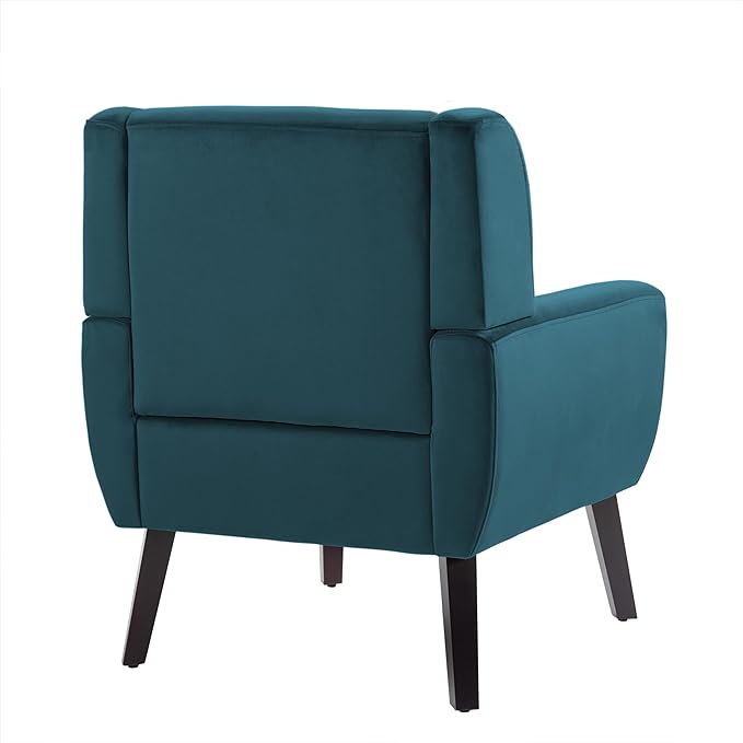 UIXE Accent Chairs Set of 2, Velvet Upholstered Armchair for Living Room, Modern Club Arm Chairs Comfy Single Sofa Button Tufted Bedroom Reading Seat - Blue-Ruum Studio Home