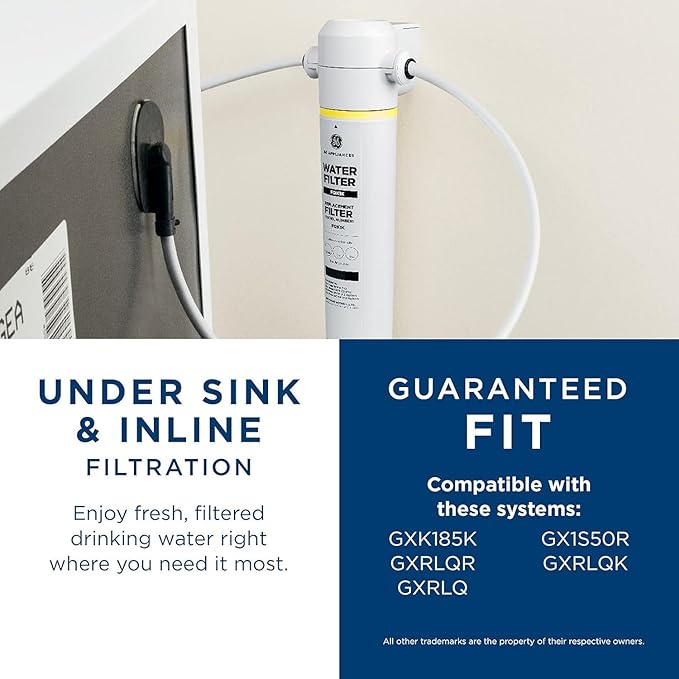GE FQK1K Under Sink Water Filter | Replacement for Water Filtration System | Easy Install | Reduces Sediment, Rust & Other Impurities from Water | Replace Every 6 Months for Best Results | 1 Filter-Ruum Studio Home