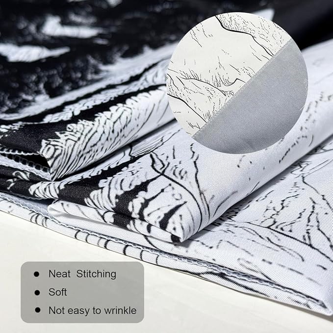 keowhsf Starry Night Mountain Lake Tapestry Black and White Tapestries Aesthetic Moon and Stars Wall Hanging Dark Nature Forest Tapestry for Bedroom Living Room Dorm Decor-Ruum Studio Home